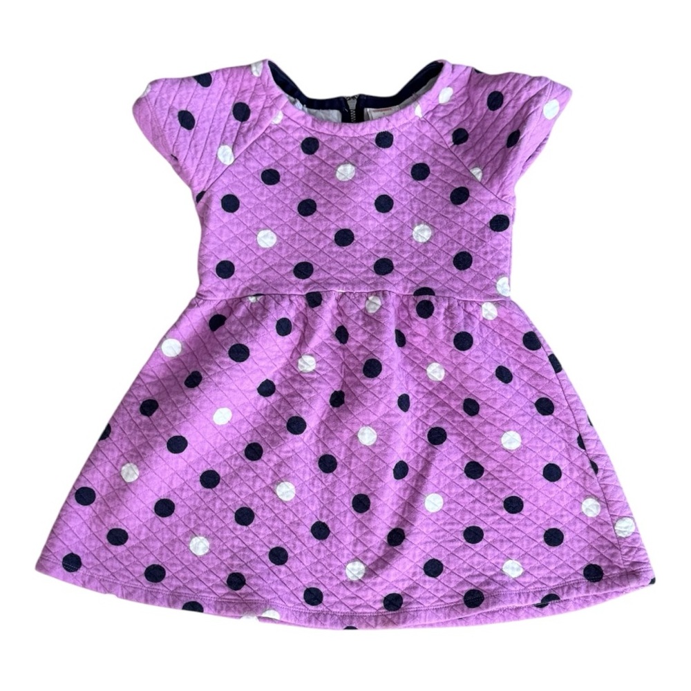 Vintage size 7 Gymboree quilter sweatshirt dress light purple dots cream blue